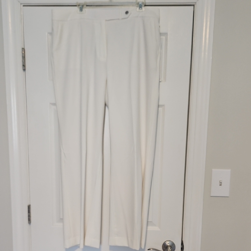 NWT Calvin Klein Off White Trouser Leg Dress Pants Off White Size 16